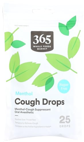 365 by Whole Foods Market, Cough Drops, Sugar Free Menthol, 25 Count