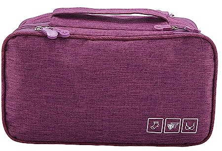NDNCZDHC Borsa Per Organizer Per Biancheria Intima da Viaggio Borsa Per Biancheria Intima Impermeabile Portatile Borse da Viaggio Per Calzini Per Reggiseno Intimo Custodia USB(Viola)