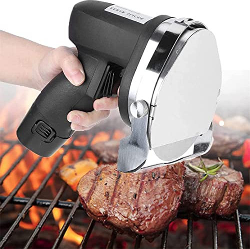 Cortadora de Kebab eléctrica con Cuchillo de Kebab Turco de Mano de 80 W, Cuchillo Profesional para Kebab Shawarma Doner, máquina cortadora de Carne en rodajas Comercial de Acero Inoxidable, batería