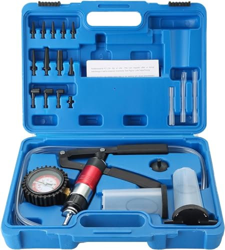 DASBET Vacuum Brake Bleeding Kit, 21PCS Hand Held Vacuum and Pressure Pump Brake Clutch Fluid Bleeder Tool Kit, One Man Brake Bleeder Kit Vacuum Brake Bleeding Pump for Motorcycle Car Truck