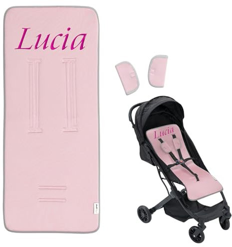 INTERBABY - Colchoneta transpirable para silla de paseo, Personalizado con nombre de su bebé bordado (OC039RP)