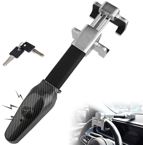 Steering Wheel Lock with Alarm,Steering Lock,Heavy Duty Anti-Theft Device Security Device Universal Fit for Vehicle Truck Van SUV Car Security with 2 Keys