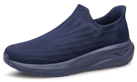 ADQ Slip On Trainers Women Walking Shoes Ladies Sneakers 7 UK Dark Blue