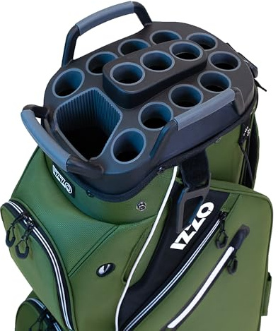 Izzo Ultimate Organizer Golf Cart Bag, Olive/White