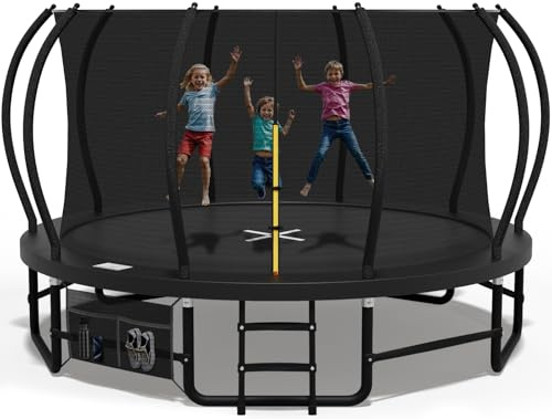 Devoko Trampolino Esterno Ø228/305/366/427cm, Traverse gambe rinforzate, Struttura stabile e resistente. Portata 150 kg, Costruzione monoblocco, Montaggio rapido. Adatto a bambini e adulti.