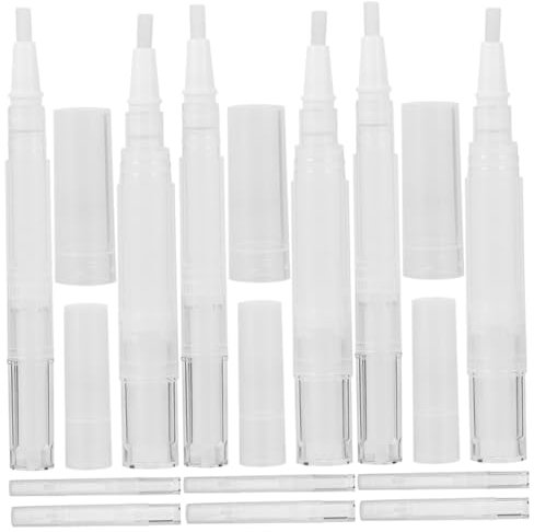 ADOCARN 12pezzi Pz Penne Per Per Unghie Contenitori Vuoti Per Gloss Labbra Con Pennello Antileak Applicatori Per Nutriente Per Cuticole Strumenti Per Nail Art e Trasparenti
