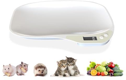 Digital Pet Scale,Food Weight Scale with 4 Weighing Modes (kg/oz/lb/ml) for Pets and Kitchen Measuring,Dogs, Cats, Food, Capacity up to 15kg/33lb