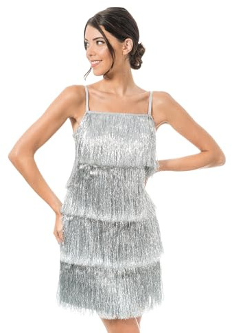 Chaks Kleid klänning för kvinnor, Silver, S