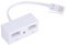 strrng Bt Telephone Splitters 2 Way,White Phone Double Socket Splitter,Telephone Splitter 2 Way Double Phone Socket Adaptor RJ11,for Landline telephone, Fax, Modem,Cable Adapter And Converter.