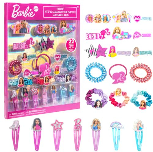 Barbie Hair Accessories Set with Hair Clips, Bows & Scrunchies