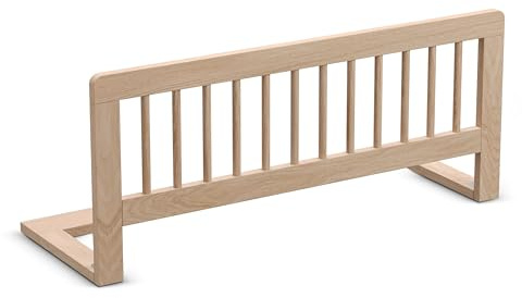CADANI barrière de lit pour Enfant – Protection Anti-Chute Pliable en Bois Massif pour lit Parental et lit d’Enfant, Couleur Naturelle, 90 x 37 cm