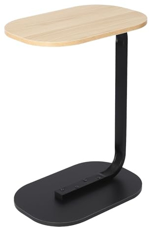 GDSKR Mesa auxiliar en forma de C, moderna mesa de centro de madera, mesa de centro de altura ajustable, mesa de centro pequeña, capacidad de carga 7 kg, mesa de café móvil, mesa auxiliar cama, mesa