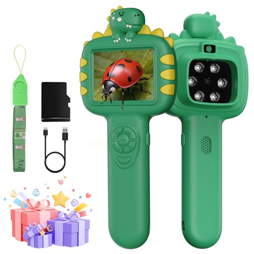 Trigowalt Outdoor Portable Kids Microscope: Handheld Microscope Auto Focus