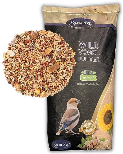 Lyra Pet® | 10 kg Streufutter schalenfrei | Neue Ernte | Schalenloses Vogelfutter | Energie für Wildvögel | Wildvogelfutter für das Ganze Jahr | Ohne Schalen & Fettreich | Optimal für den Balkon