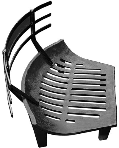 Vision4ever 14 Fire Grate Bow Fronted Cast Iron with Coal Saver Large Cast Iron Sturdy Fireplace