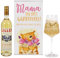 Geschenkset Mama du bist wundervoll – Glas mit Gravur und 750 ml Lillet Rosé oder Lillet Blanc – Geschenk zum Muttertag oder Geburtstag – personalisierte Geschenkbox mit Bär-Motiv (Lillet Blanc)