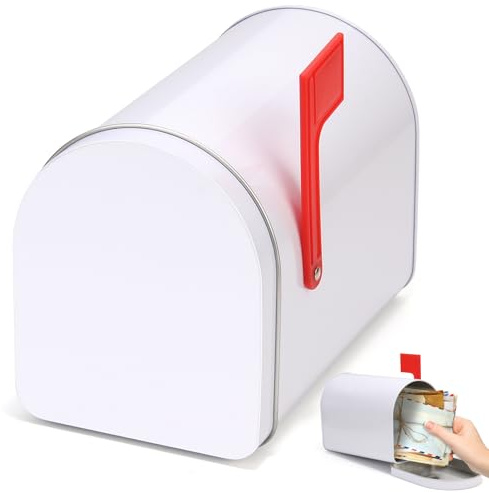 Mini Mailbox,Small 6x4 White Tin Mailboxes for Classroom,Playhouse and Mail House