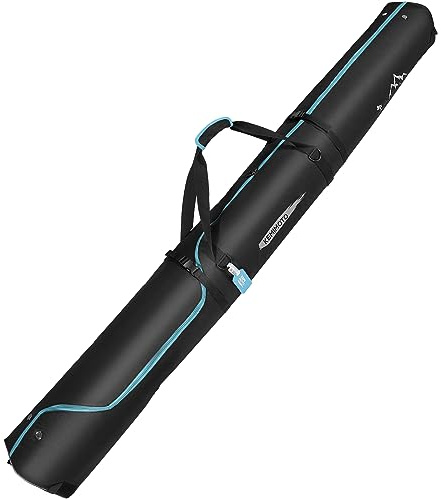 KEMIMOTO Skitasche für Ski bis 200cm, Ergonomisch Skisack, wasserdichte Ski Tasche mit Lüftungsgitter, Robuste Skibag für Skifahren