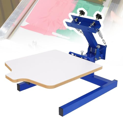 Machine De Sérigraphie, Kit De Presse De Table 1 Couleur 1 Station, Avec Tension Réglable Et Plateau Double Couche. Surface De Travail : 45 Cm × 55 Cm, Pour La Personnalisation De T-shirts Et