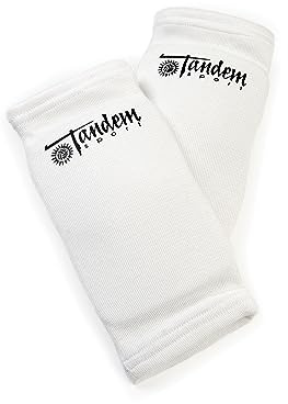 Tandem Sport Volleyball Elbow Pads - Volleyball Pads for Floor Burns and Bruises - Non-Bulky White Volleyball Elbow Pads