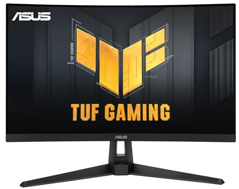 ASUS TUF Gaming VG27VH1B 27” Curved Monitor, 1080P Full HD, 165Hz (Supports 144Hz), Extreme Low Motion Blur, Adaptive-sync, FreeSync Premium, 1ms, Eye Care, HDMI D-Sub, Black