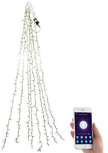 Lunartec Tannenbaumbeleuchtung: WLAN-Tannenbaum-Überwurf-Lichterkette mit App, 8 Girlanden, 320 LEDs (Weihnachtsbaum Lichterkette, für Tannenbaum innen, LED Weihnachtsbaumkerzen)