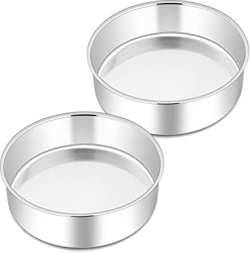 Joyfair - Molde para tartas, 2 piezas, de acero inoxidable, redondo, molde para fallar, molde de rodilla, de liberación rápida para tartas, tortillas, pizzas/pan, lavable en lavavajillas (16 cm)