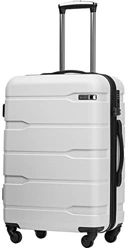 COOLIFE Hartschalen-Koffer Rollkoffer Reisekoffer Vergrößerbares Gepäck (Nur Großer Koffer Erweiterbar) PC Material mit TSA-Schloss und 4 Rollen