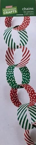 Christmas Paper Chain Craft Kit - 32 Christmas Patterned Strips