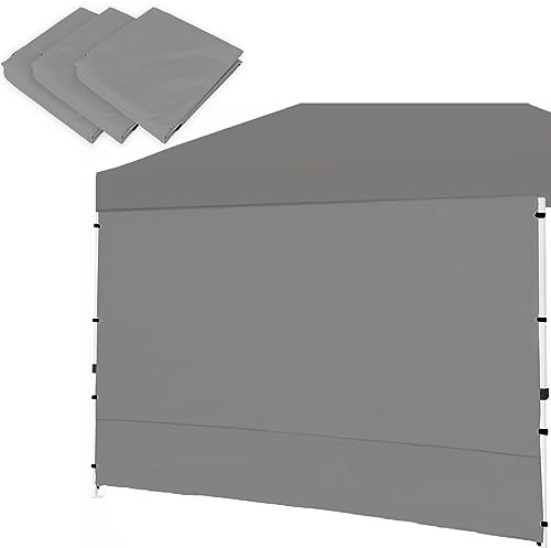 Senmortar Lot de 3 parois latérales pour auvent pop-up de 3 x 3 m, tonnelles instantanées, gris