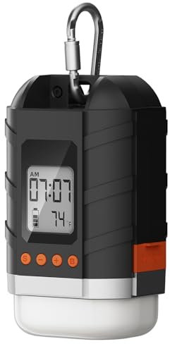 LOBKIN Camping Laterne Aufladbar, Camping Licht Mini mit 5 Lichtmodi, Licht Tragbar Camping Eingebaut 15600mAh Akku Notfall Ausrüstung für Draussen