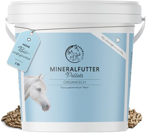 Mineralfutter Pferde organisch getreidefrei 3 kg - getreidefreies Ergänzungs Pferdefutter mit Vitaminen, Mineralstoffen und Spurenelementen, wie Zink, Selen, Omega 3 und Jod (3 kg Eimer)