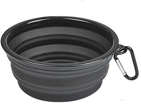 Collapsible Dog Bowl, Portable Extra Large Size Foldable Expandable Silicone Pet Travel Bowl for Pet Dog Food Water Feeding, 1 Piece Black/120 (Color : Black)