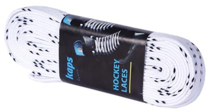Kaps Lacets professionnels de hockey sur glace cirés, rollers en ligne, coton de qualité, fabriqués en Europe, blanc, 274 cm - 108 inch