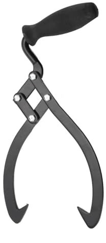 SUDEG Handpackzange zur Holzbearbeitung, 8 Zoll /200mm Stammheber Holzgreifer Greifzange,Stammhebe-stammgreifer für Garten Holz Handhabung Schleppen Tragen,Schwarz