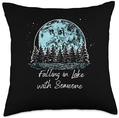 Falling in Lake with Someone Camping Lakes Camper Lagoon Throw Pillow