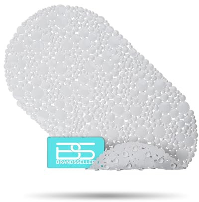 Brandsseller Tappetino per vasca da bagno, 67 x 37 cm, antiscivolo, motivo: gocce d'acqua