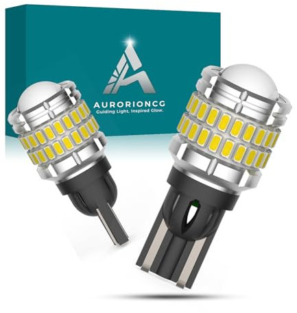 AURORIONCG W16W LED Lampadine Bianco 12V T15 921 Lampade di Retromarcia 1200LM 6500K (Confezione da 2)