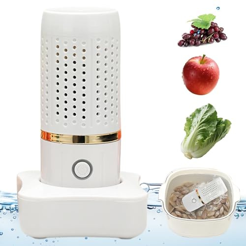 Misaakoeq Limpiador de Frutas | Limpiador USB para Frutas y Verduras,Electrodoméstico De Cocina Multifuncional Sin Cable Con Larga Duración Para Carnes Granos Arroz