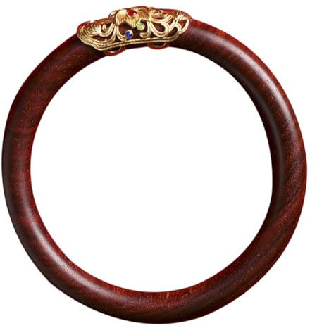 YARNOW Pulsera de Palisandro Estilo Vintage Redonda Natural Joyería de Madera Étnica Pulsera de Madera Antigua para Brazalete
