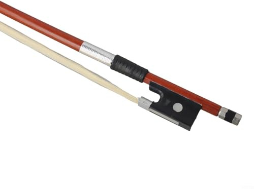 Violin Bow in 1/4 1/8 1/10 Size, Red Sandalwood with White Horsehair for Beginner Practice, Smooth Performance Accessory (1/4)