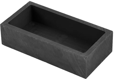 Moldes Lingotes Grafito, 1kg Resistentes al Calor Hasta 2000 Grados Molde Fundición Metal de Alta Pureza para Fundición de Oro Plata Cobre Aluminio y Latón (Negro)