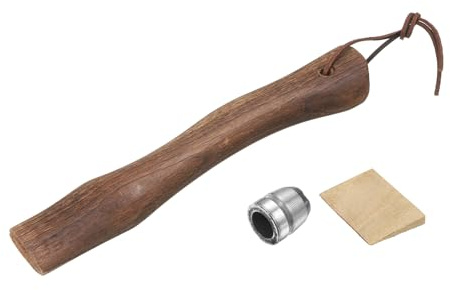 QUARKZMAN Manico Di Ascia In Legno Sostitutivo 26cm Universale In Legno Di Hickory Con Cuneo Rotondo E Per Ascia Da Campeggio E Giardinaggio
