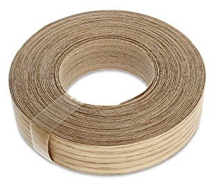 WoodPress® 22 mm Bois de Chêne Rouge Véritable Bande de Chant en Placage Préencollé – Rouleau de 7,5 m – Application à Repasser Facile à Faire soi-même, Couvre Le Bord d'un Panneau MDF Standard