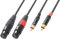 PD Connex Câble Audio Cordon 2x XLR Femelle - 2x RCA Mâle - 6m - Idéal pour Relier vos Enceintes de Sonorisation