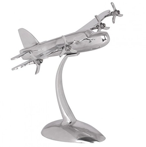 KADIMA Design Deko Flugzeug Propeller aus Aluminium Flieger Farbe Silber Neu