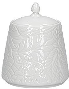 La Porcelaine Blanche - Sucrier dans Gift Box - Décoration Maison, Cuisine - Ligne Forêt - Idée Cadeau - Porcelaine - 9 x 9 x H 10,5 cm, 1 unité