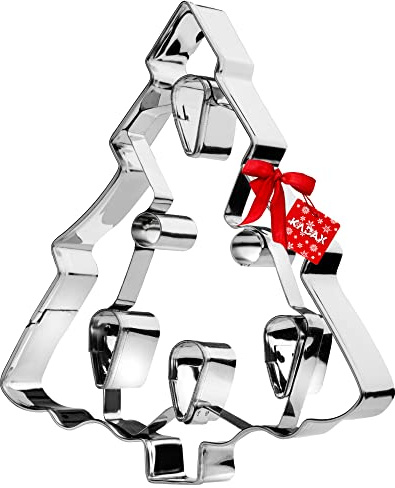 KADAX Emporte-pièces en acier inoxydable - Emporte-pièces pour pâtisserie, biscuits, pain d'épice, Noël, décoration de gâteau, cookies, emporte-pièces - Différentes formes (arbre de Noël)