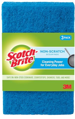Scotch-Brite Zero Scratch Scour Pads, 6 in. x 3.8 in. (Blue) / 3-Pack