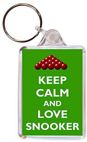 Keep Calm and Love Snooker - Double Sided Large Keyring Key Ring Fob Chain Name Tag